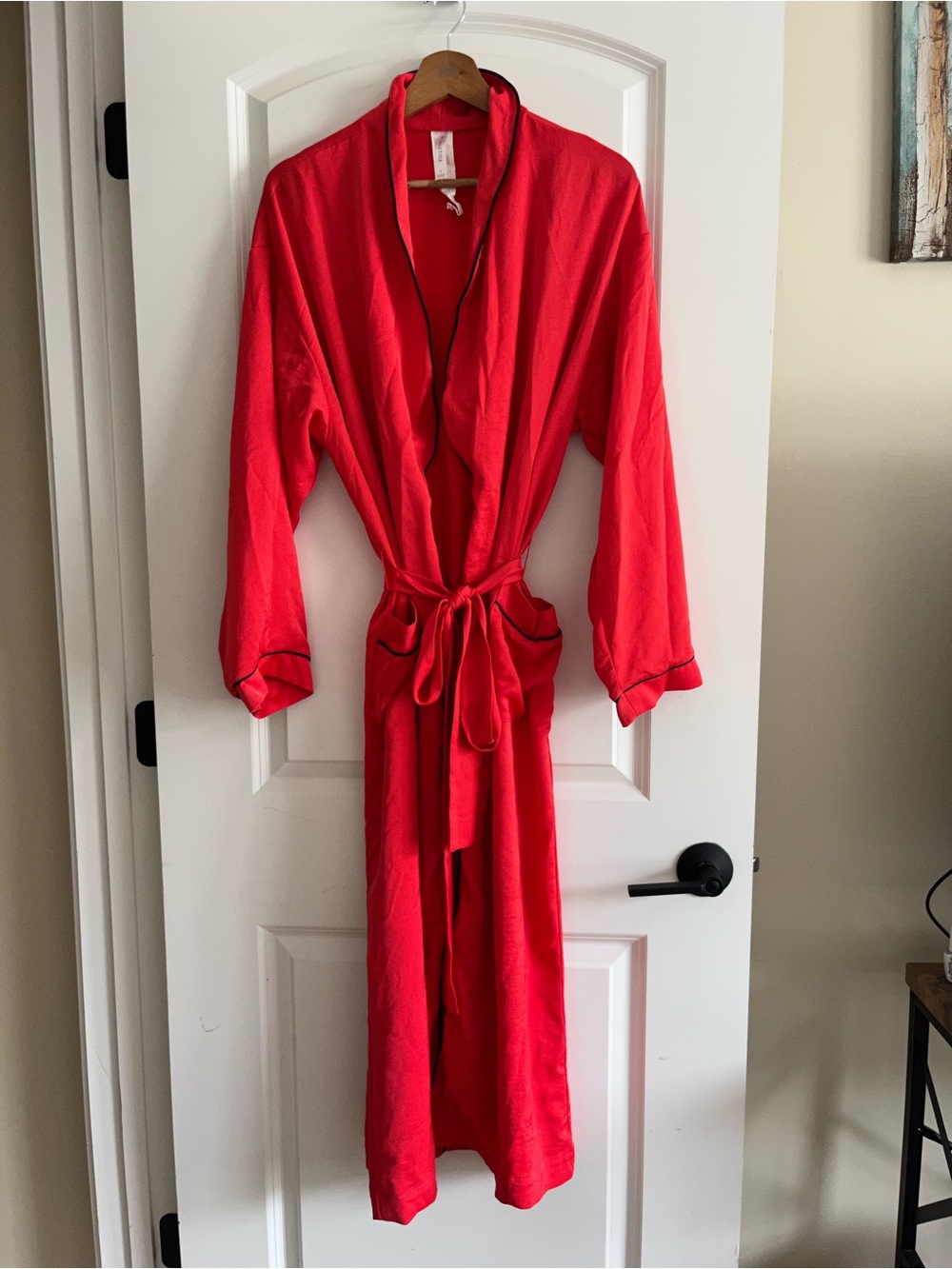 Fabletics Robe Women's Small Loungewear Coral Red Long